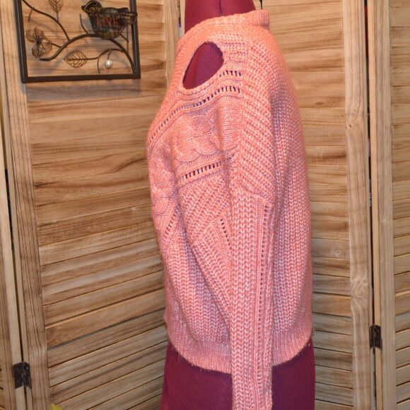 Express XS Pink Cold Shoulder Sweater - Picture 2 of 5